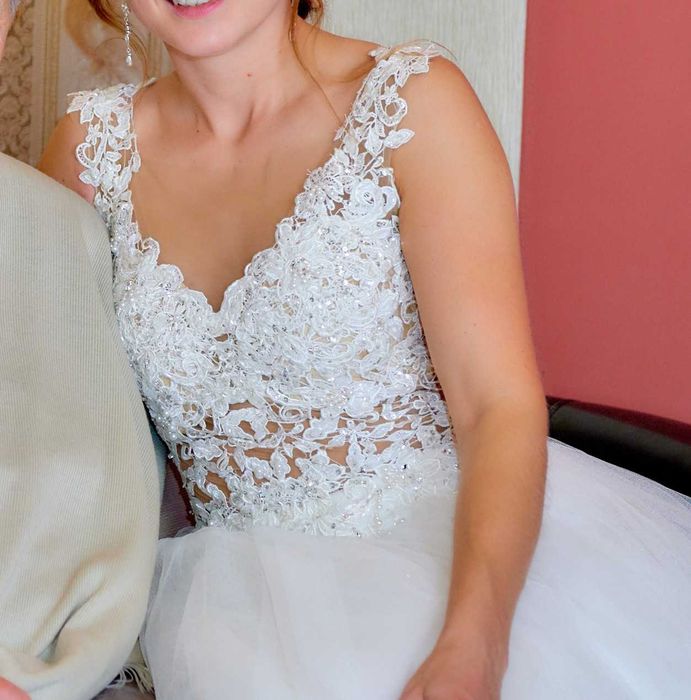 Suknia ślubna Laura Romano szyta 34-36