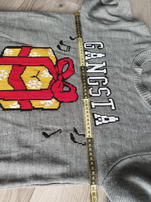 R.L szary męski sweter prezent gangsta wrappa