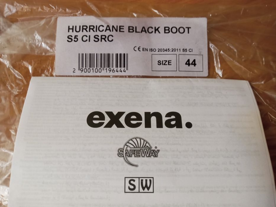 Kalosze gumowe, gumowce Hurricane black S5 CI SRC, rozmiar 44