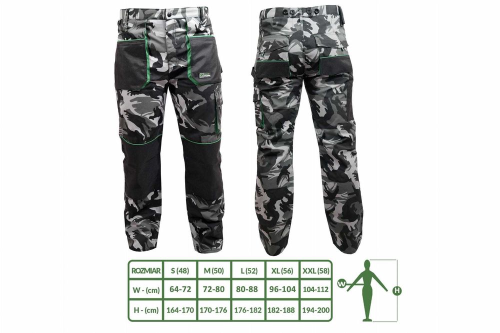 Spodnie robocze do pasa moro