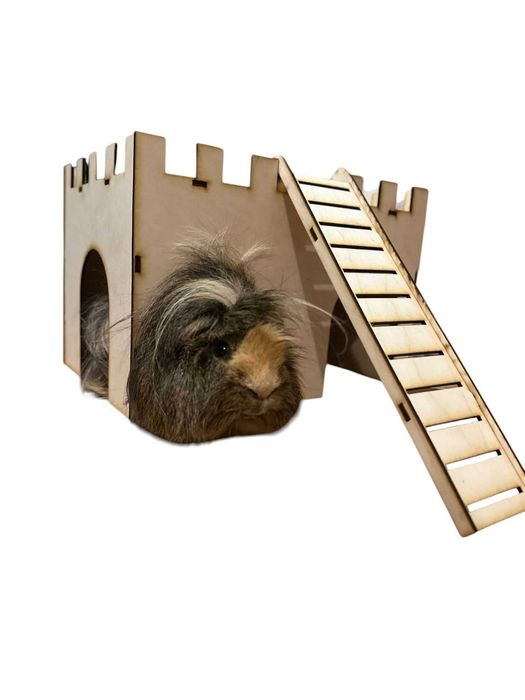 Duży drewniany domek świnki morskiej królika gryzoni klatka legowisko