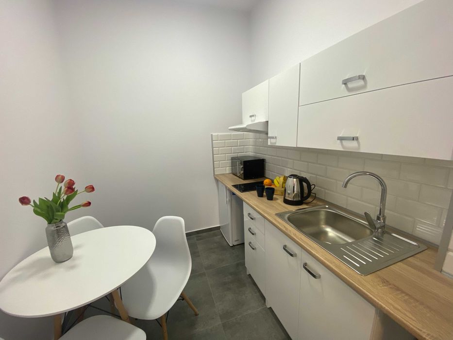 Apartament z aneksem kuchennym i łazienką Przestronny