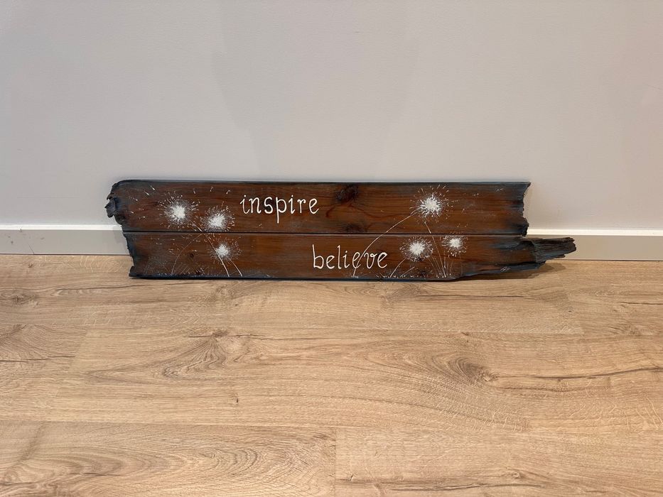 Placa Decorativa Madeira - Inspire Believe