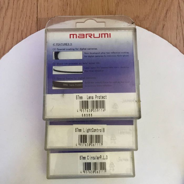 Лот фільтрів Marumi 67 mm:Lens Protect/Light Control-8/ Circular PL(D)
