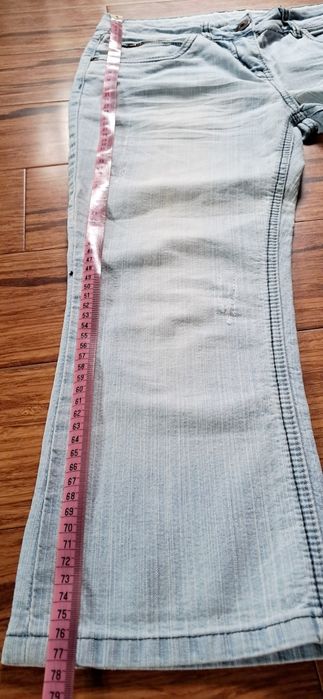 Rybaczki spodnie 3/4 jeansowe