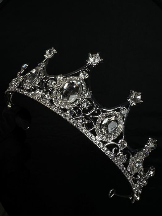 Корона тиара диадема серебрянная, украшение на свадьбу весільна корона