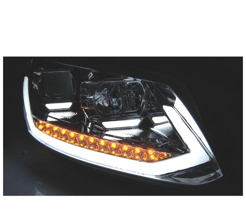 FARÓIS VOLKSWAGEN VW TOURAN II 10-15 TRU DRL INDICADORES LEDS DINÂMICOS PRETO