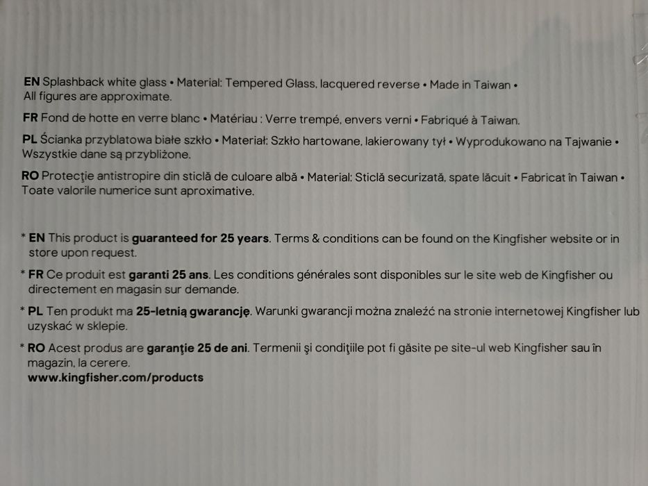 Panel kuchenny szklany goodhome nashi 90cm biały