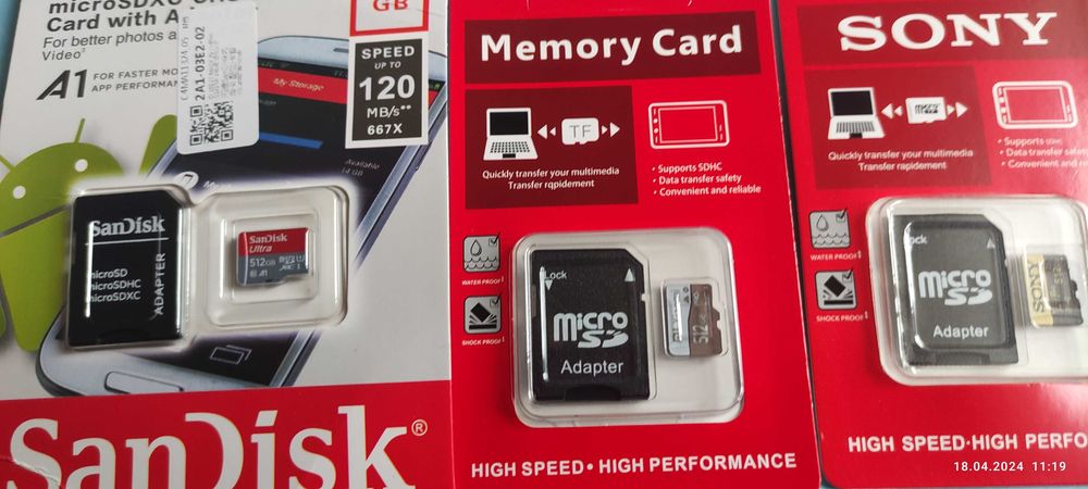 Флешка 64 Гб , 512 Гб микро СД  micro CD 512 Гб, 1 Тб и 2 Тб -новые.