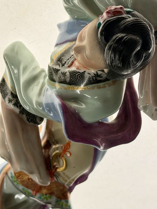 Niesamowita Porcelanowa Jingdezhen Figurka Tancerki Gejszy Unikat Top