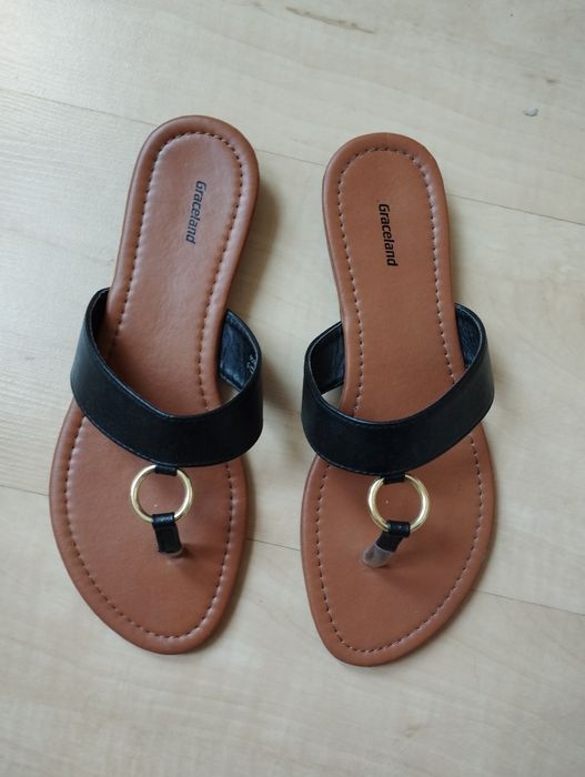 Graceland Japonki klapki czarne 38