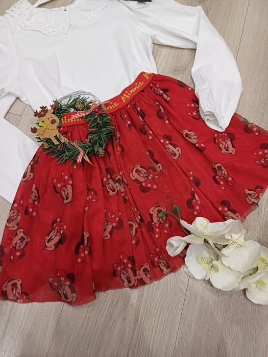 Spódniczka tiulowa na święta, spódnica tiul świąteczna, Minnie 116