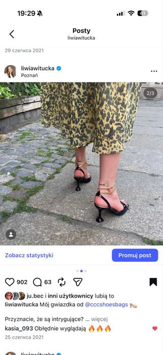 Sandalki szpilki na korku czarne 40