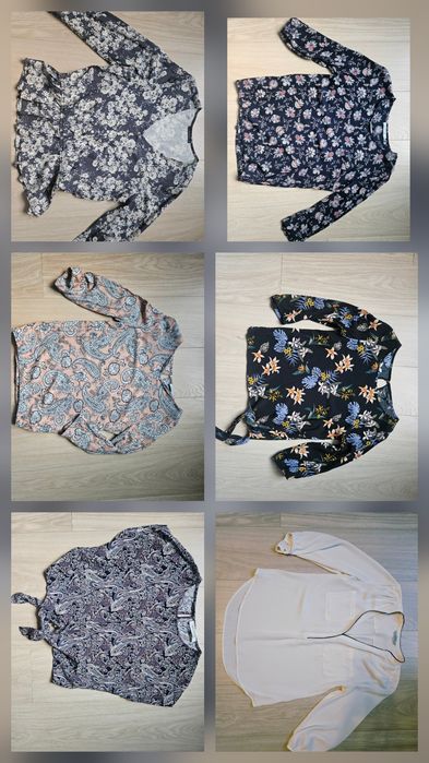 eleganckie bluzki,  r 36, H&M, Mohito, Qiosque, TopSecret - KOMPLET
