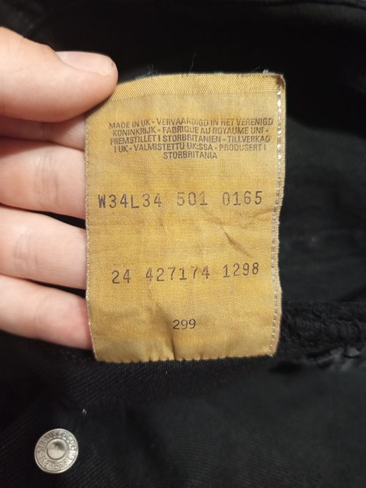 Джинсы Levi's 501 винтаж чёрные