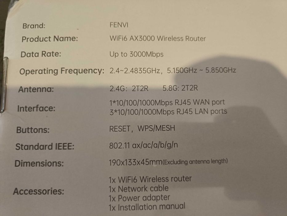 Роутер Wifi Fenvi AX3000 Топ