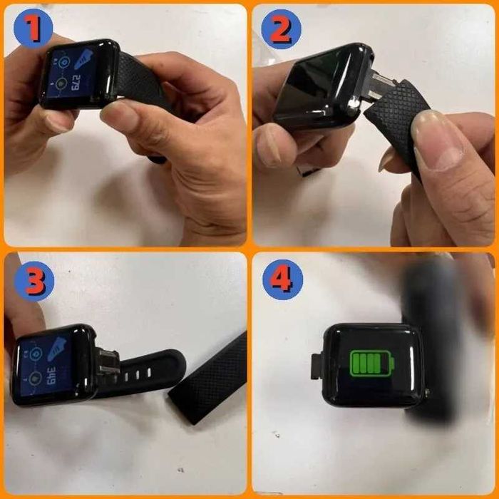 Nowy inteligentny zegarek/ smart watch, czarny - B37 Real Step Count
