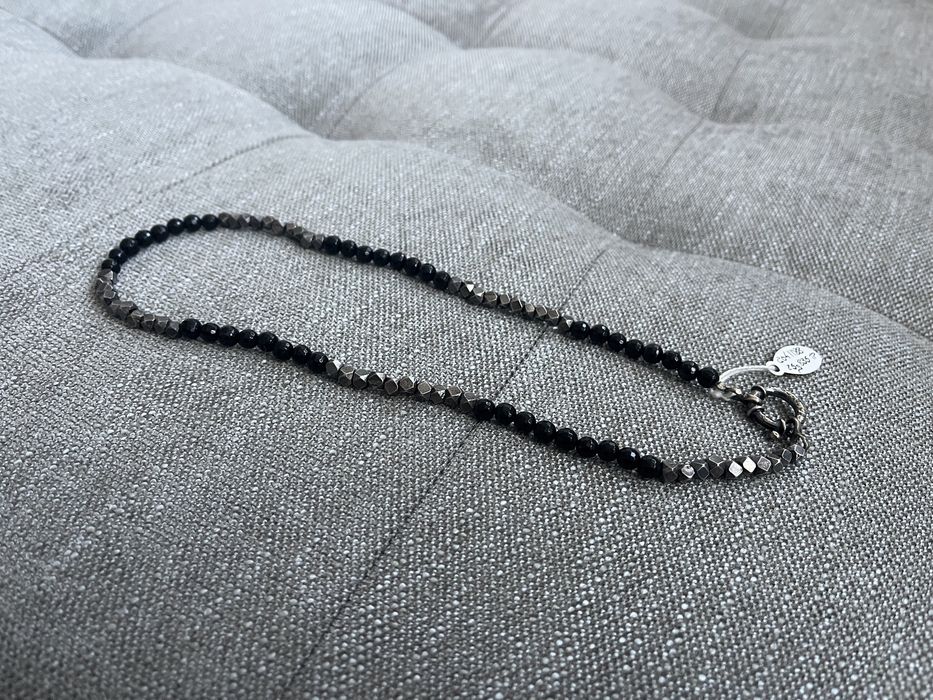 Colar de cubos em Prata e Onix Novo