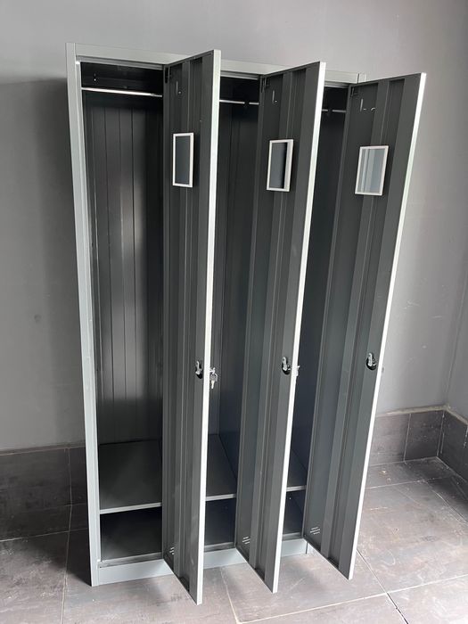 szafa ubraniowa szatniowa pracownicza BHP 3 drzwiowa metalowa zaplecze