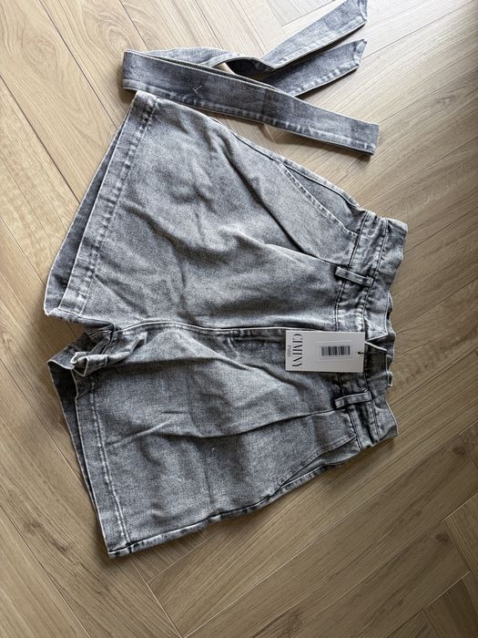 szare jeansowe spodenki szorty ciminy L