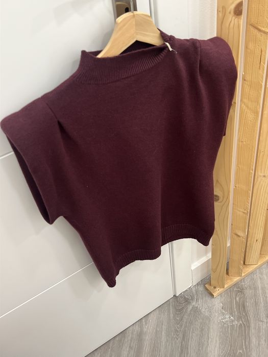 Camisola de malha meia gola