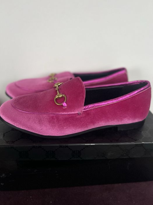GUCCI welurowe mokasyny 39 nowe różowe