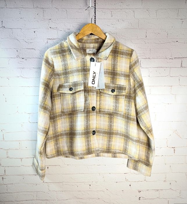 Nowa kurtka koszulowa Płaszcz ONLY w modną kratę – idealna na jesień X