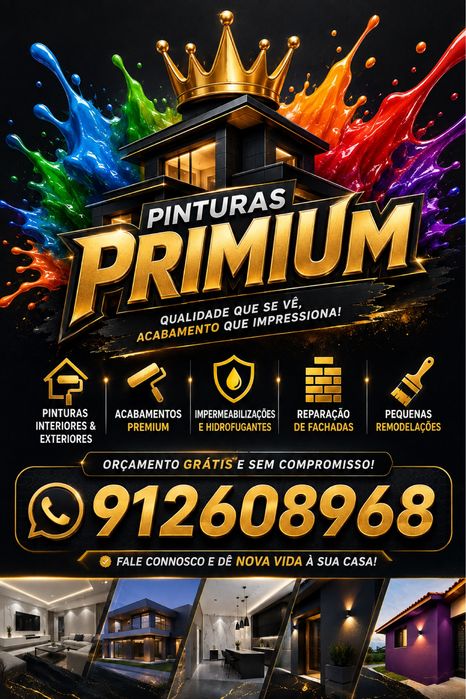 Pinturas primium e lavagens de telhados