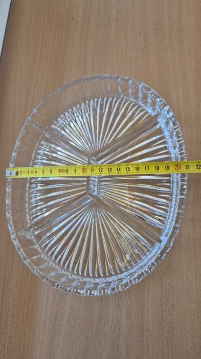 Kryształowa patera z Huty Julia, 20x25 cm