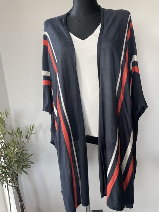 Narzutka sweterek ponczo Reserved 36 granatowy jesienny elegancki