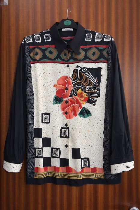 Camisa estampada de manga comprida (tamanho M)