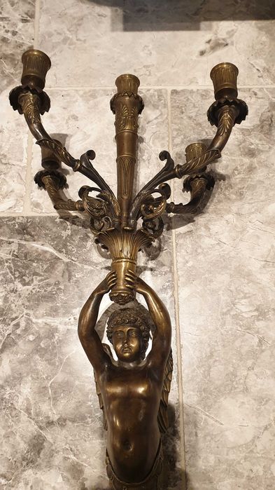 Gerydon świecznik mosiądz