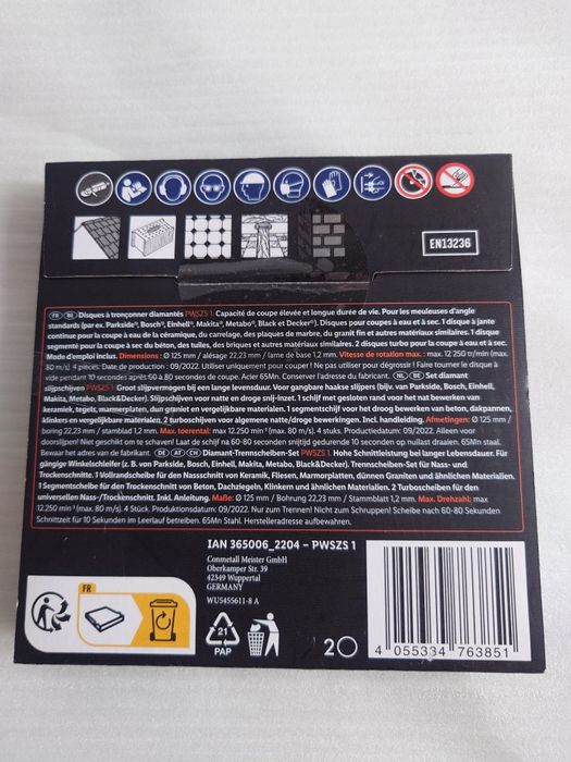 Tarcze Diamentowe 125mm 4 SZT do Cięcia na mokro sucho Beton Cegła