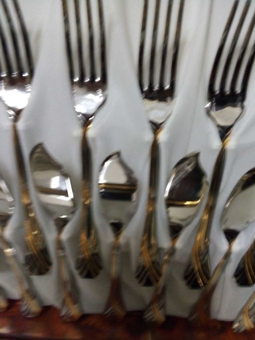 Faqueiro Banhado a Ouro NUNCA USADO64729608425475121