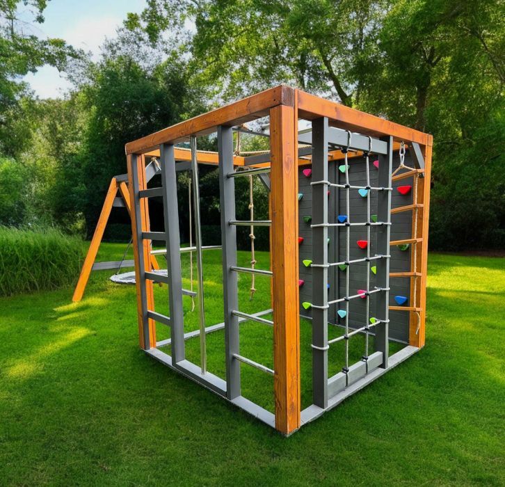 Plac zabaw małpi gaj z huśtawkami - siłownia ogrodowa