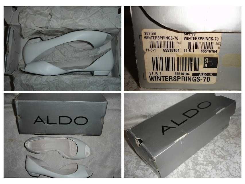 ТУФЛІ жіночі брендові ALDO 39-39,5 р. (устілка 26 см). ШКІРА. БІЛІ.