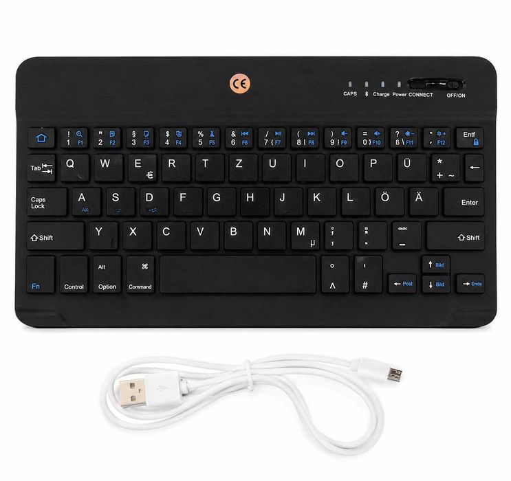Klawiatura Bezprzewodowa Bluetooth QWERTZ Do Tablet Smartfon PC DE