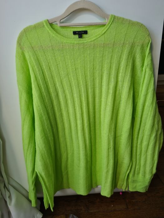 Sweter limonkowy r. 36 Massimo Dutti