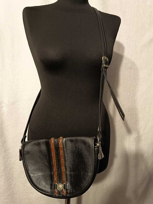 Skórzana torebka listonoszka vintage kopytko