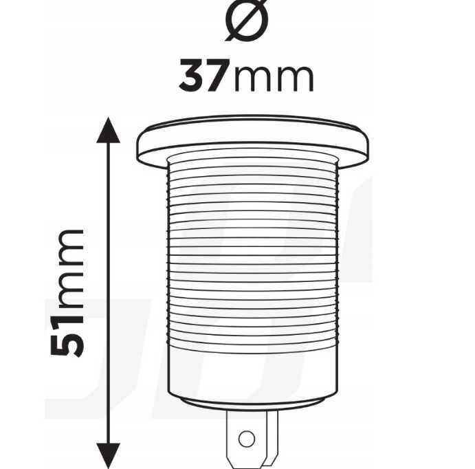 Wodoodporna ładowarka z gniazdami 2xUSB 12/24V  ttst747