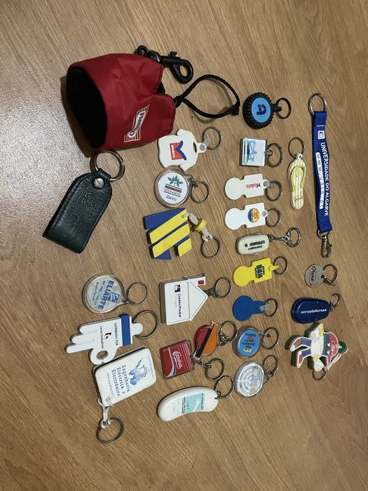 Coleção de porta-chaves de publicidade