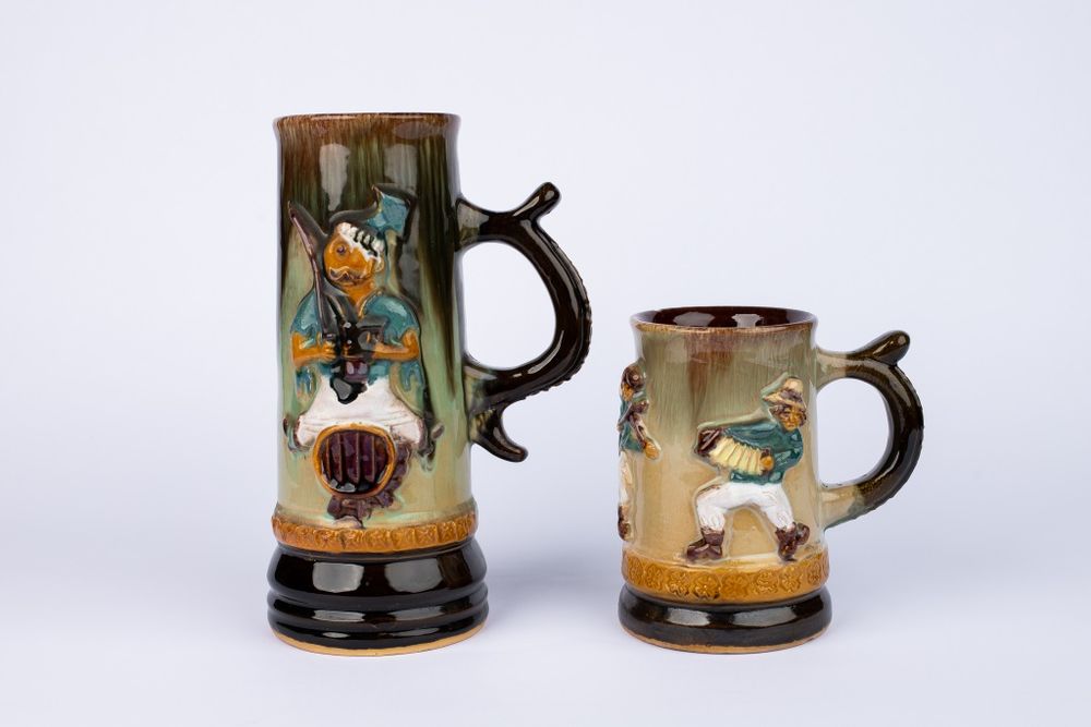 Stary ceramiczny kufel marynarz vintage PRL ceramika