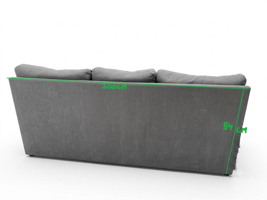 Sofá cinzento com chaise longue móvel