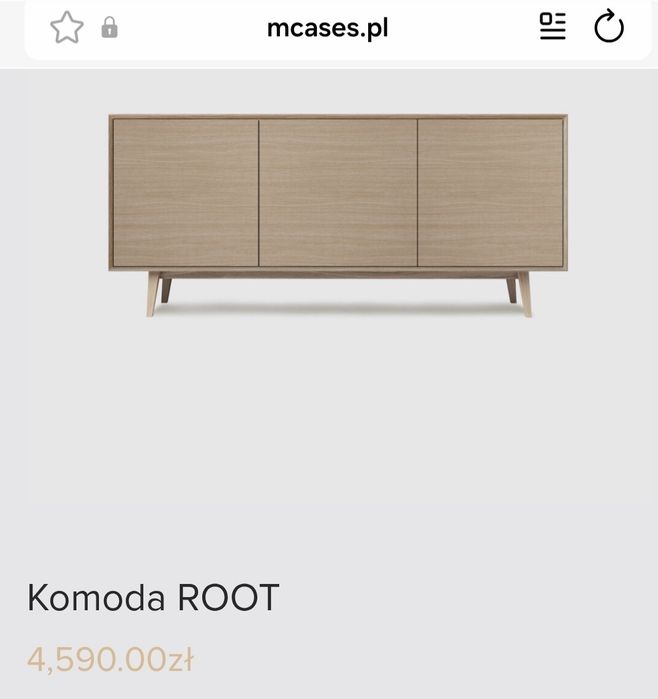 Komoda ROOT manufaktura Polska Prl drewno dębowe  Nowa