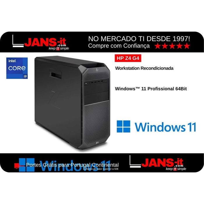 HP Z4 G4 | i9-10980XE | 32GB | SSD 1TB | RTX A4000 16GB