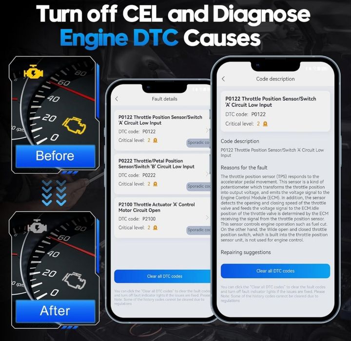 Skaner diagnostyczny XTOOL AD20 Pro OBD2 bezprzewodowy APLIKACJA