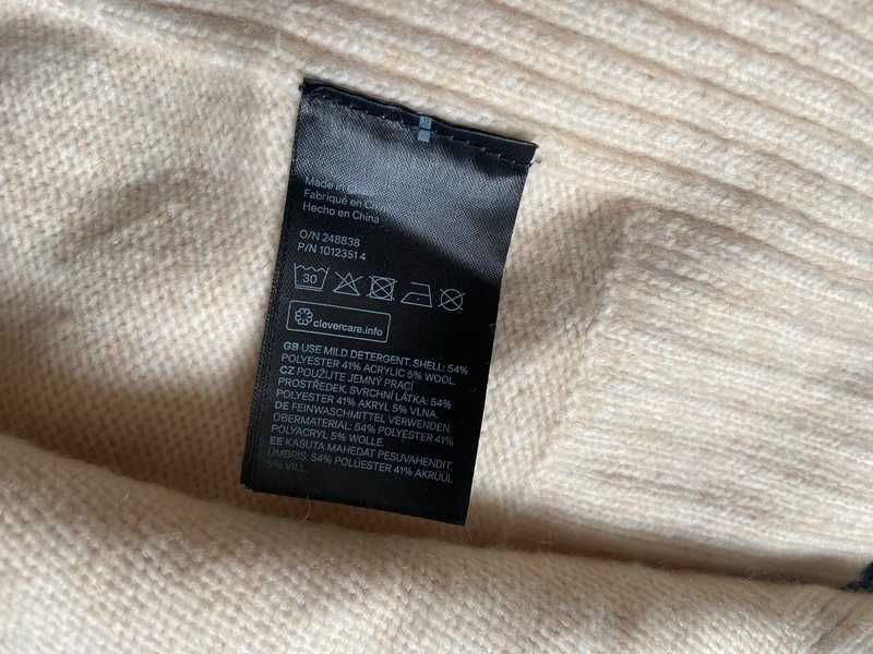 H&m   kamizelka krem bez ecru uniwersalne golf 46 xxl 44 +size