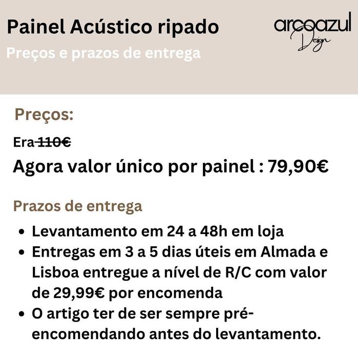 Painel Acústico Ripado - 240x60cm - 6 tons By Arcoazul Design