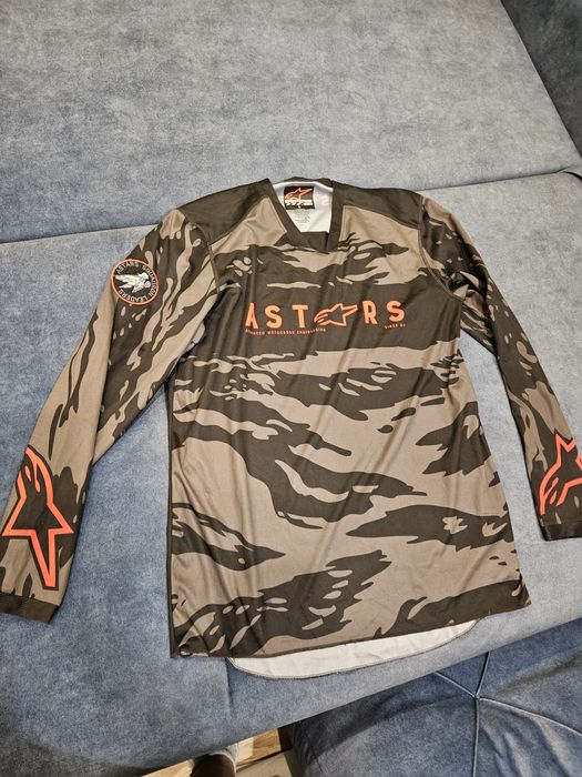 Bluza na quada Alpinestars Racer Tactical Black/Grey Camo/Fluo red