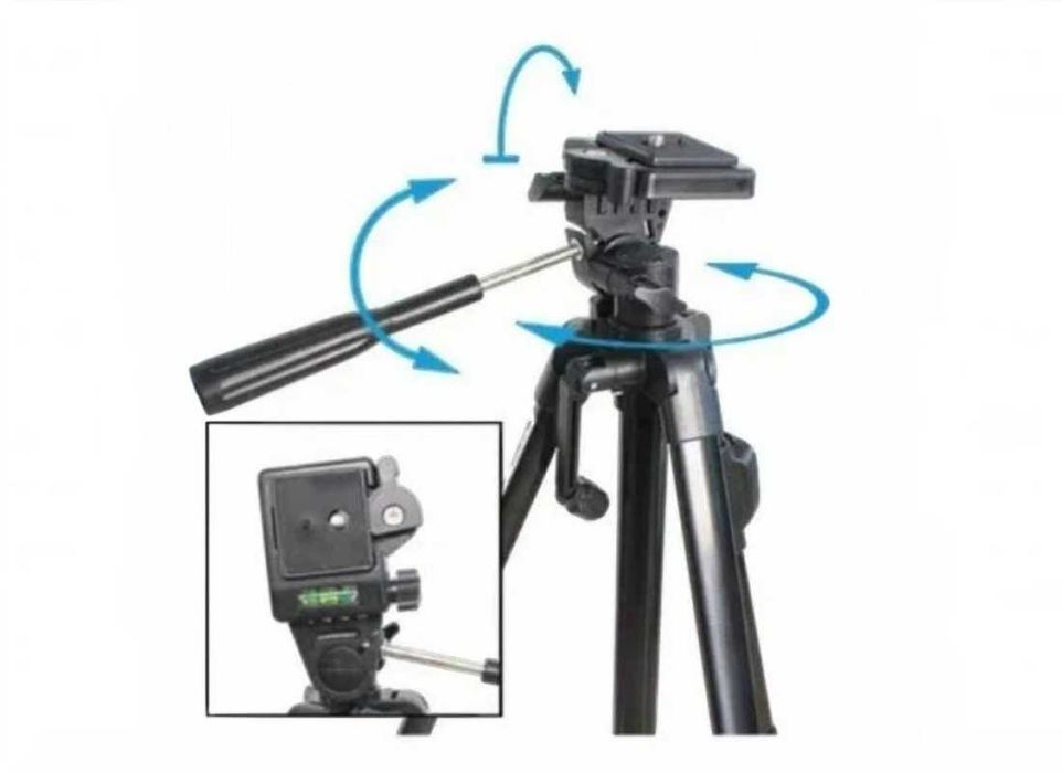 Металевий штатив трипод для телефону, тринога Tripod 3388 50-135 см із пультом ДК Металлический штатив для телефона Tripod 3388 50-135 см с пультом ДУ